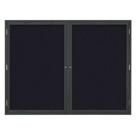 United Visual Products Double Door Indoor Enclosed Easy Tack Bo UV305EZ-BLUE-WHITE